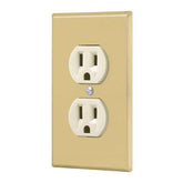 Tomacorriene doble dorado de aluminio 15amp linea esandar voleck